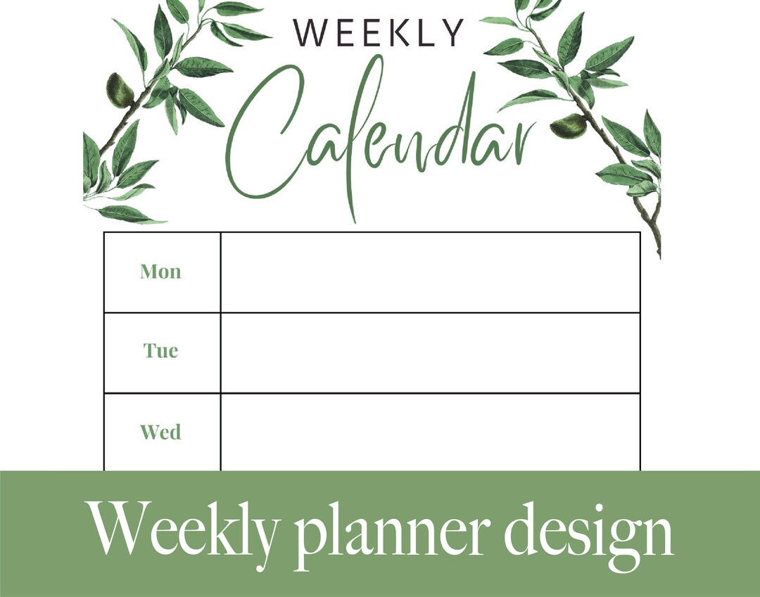 Daily Planer Weekly Planner Printable Planer Monthly Blank Calendar