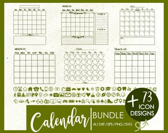 Calendar SVG, Home calendar svg, Calendar Cut file, Monthly calendar, Home decor, Calendar Vector, Calendar Cricut, Calendar Silhouette, PNG