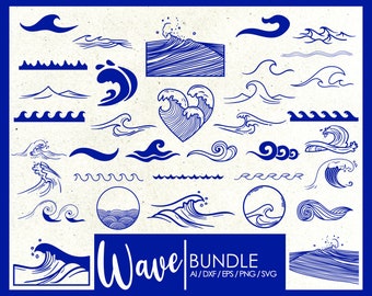 Wave Svg, Sea Waves svg, Beach designs, Wave vector, Wave svg bundle, Ocean svg, Water silhouette, Wave Cricut.
