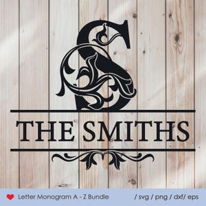 Svg alphabet tourbillon, monogramme nom de famille, police de caractères pour mariage, lettres décoratives, lettre monogramme tourbillonnant SVG, png, dxf, alphabet fractionné svg,