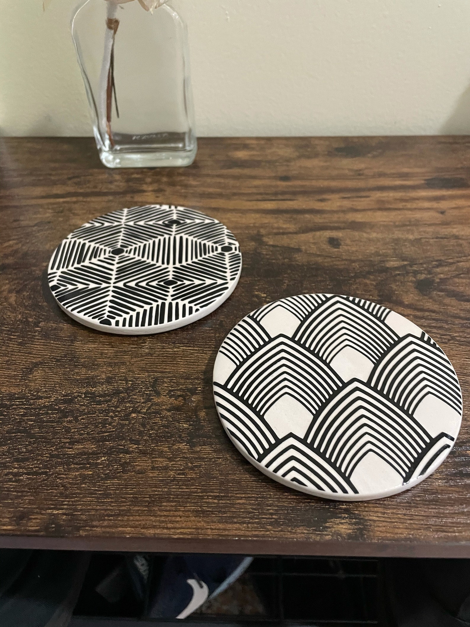 African Inspired Coasters Handmade Coasters Geometric Etsy