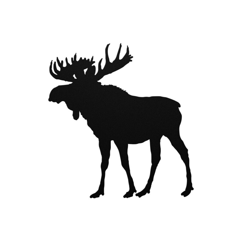 Black Metal Moose Family Silhouette Wall Art - Laser-Cut Rustic Lodge Decor, 24 Inches Long, Wildlife Home Accent 3 thumbnail image
