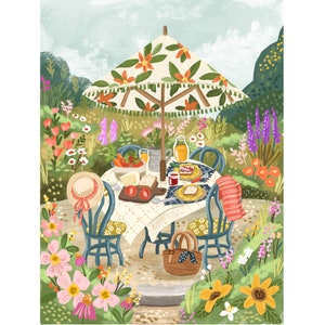 Patio Lunch Giclee Art Print | Olivia Gibbs