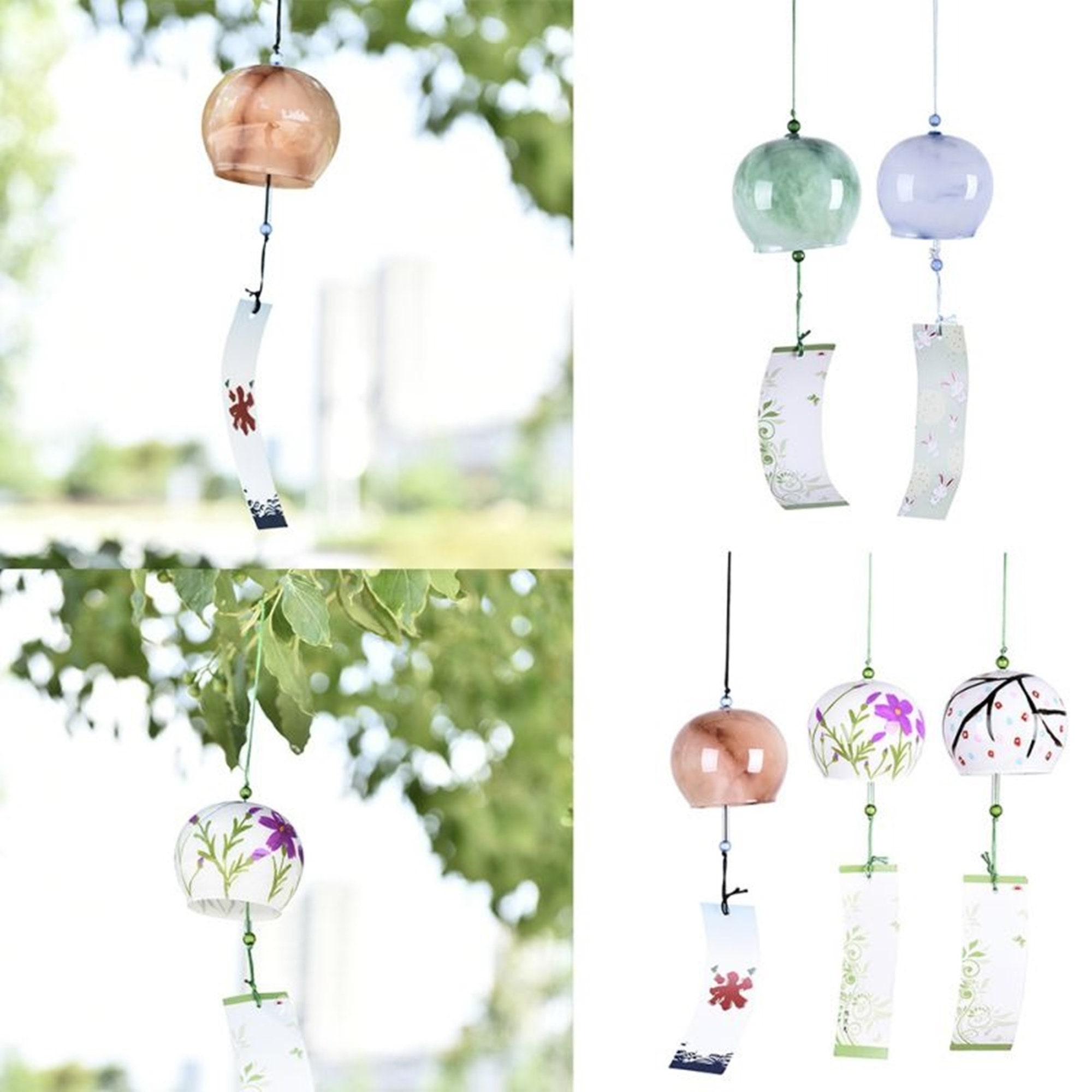 Japanese Style Wind Chimes Handmade Color Glass Hanging Wind Etsy