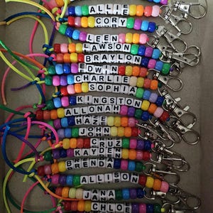 Custom Name Beaded Keychain