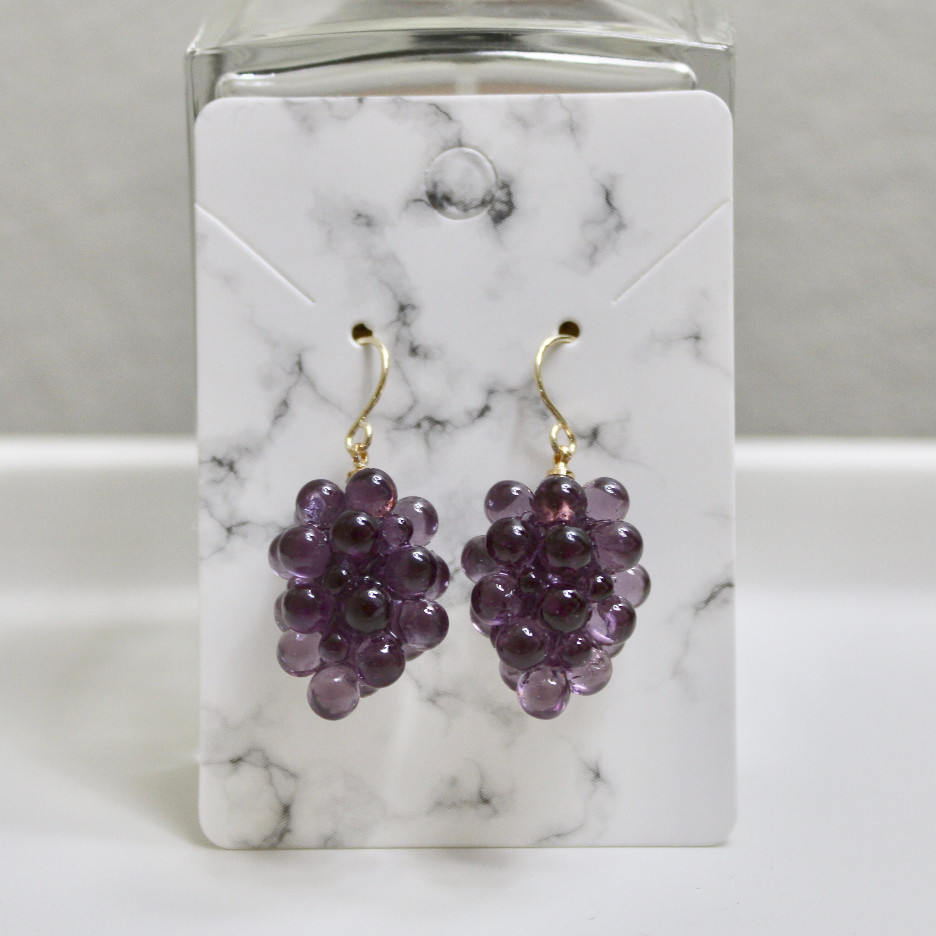 14k Gold Plated Earrings Grape Earrings Fruit Earrings Etsy