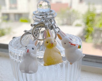 Bunny Bag Charm,  Rabbit Lover Gift, Bunny Key Chain, Rabbit Bag Charm, Cute Animal Charm, Purse Zipper Charm, Bunny Keychain, Bunny Lover