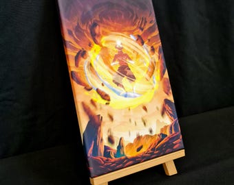 Cartoon T.V geïnspireerd Avatar Earth Wind Fire Water Benders origineel ontwerp canvas muur kunst cadeau Home decor print klaar om op te hangen Avatar fanart