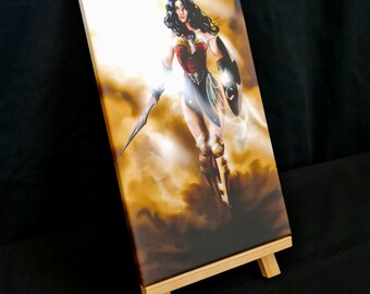Marvel DC Comic Book geïnspireerd origineel Wonder Amazonian Princess Design Canvas Wall Art Gift Home Decor Print Ready to Hang - Comic fanart