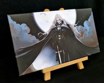 Anime gaming geïnspireerd origineel Dark Vampire Moon kasteel canvas muur kunst cadeau Home decor print kunst klaar om op te hangen - anime fanart