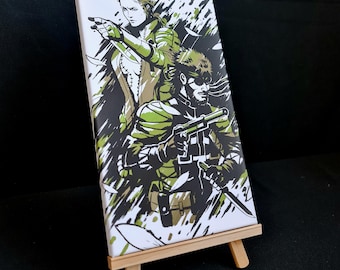 Gaming geïnspireerd origineel MGS Boss Gun mes agent splatter ontwerp canvas muur kunst cadeau Home decor print kunst klaar om op te hangen - gaming fanart