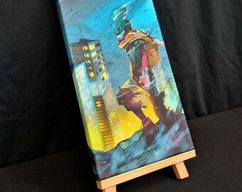 Anime geïnspireerd origineel held burgerwacht ontwerp canvas muur kunst cadeau interieur print kunst klaar om op te hangen - anime fanart