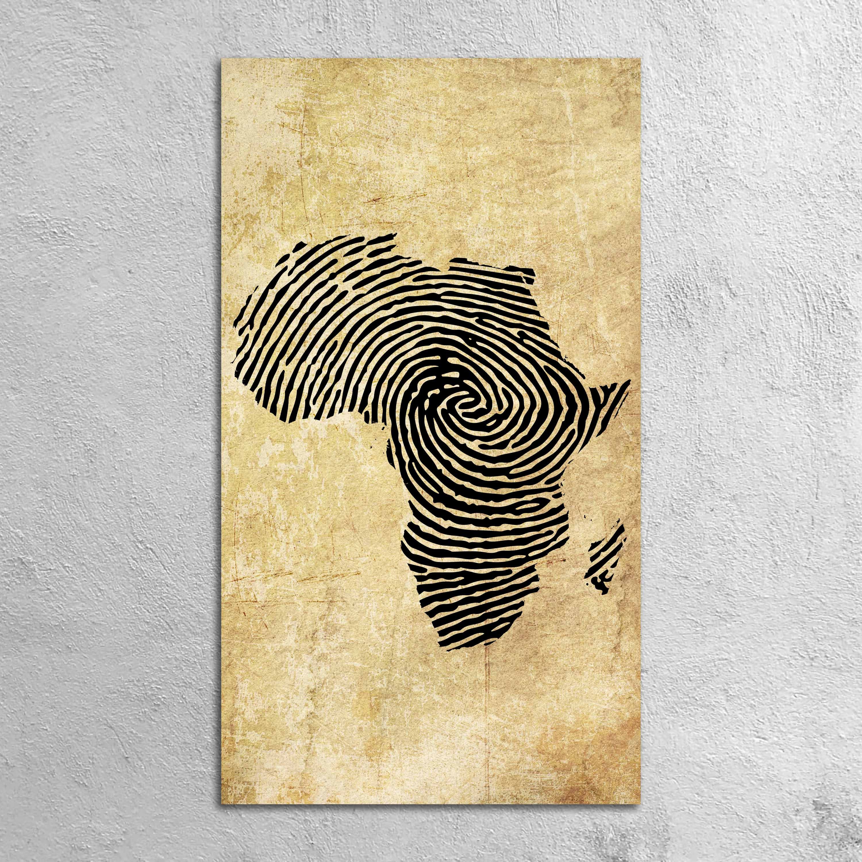 Beautiful Canvas Map of Africa Finger Print Wall Art Decor Etsy Singapore