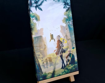 Anime gaming geïnspireerd origineel automaten schilderachtig bos ontwerp canvas muur kunst cadeau interieur print kunst klaar om op te hangen - anime gaming fanart