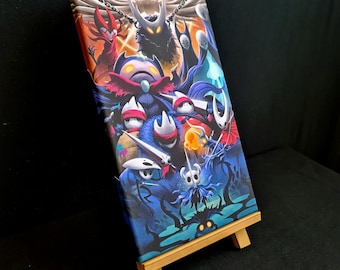 Gaming geïnspireerd origineel Hollow Knight ontwerp canvas muur kunst cadeau interieur print kunst klaar om op te hangen - gaming fanart