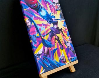Anime gaming cartoon Jinx geïnspireerd origineel ontwerp canvas muur kunst cadeau interieur print kunst klaar om op te hangen - anime gaming fanart