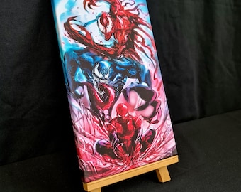 Marvel DC Comic Book geïnspireerd origineel Super Spider Hero Villain Design Canvas Wall Art Gift Home Decor Print Klaar om op te hangen - Comic fanart