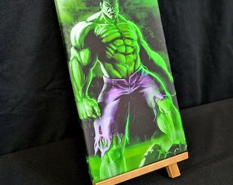 Marvel DC Comic Book geïnspireerd origineel Super Smash Green Hero ontwerp canvas muur kunst cadeau woondecoratie print klaar om op te hangen - Comic fanart