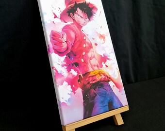 Op anime geïnspireerde originele piratenkoning krachtig motiverend ontwerp canvas muurkunst cadeau interieur print kunst klaar om op te hangen - anime fanart