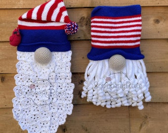 Bundle of 2 Crochet USA Gnome wreath patterns, digital download, PDF