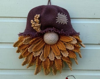 Crochet Scarecrow, Autumn, Fall, Gonk, gnome, Wreath Pattern, PDF, DIGITAL DOWNLOAD