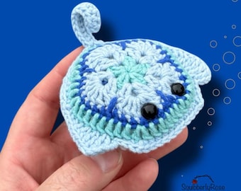 Lassen Sie die afrikanische Blume fallen Mini Stingray Häkelanleitung, PDF NUR, Amigurumi