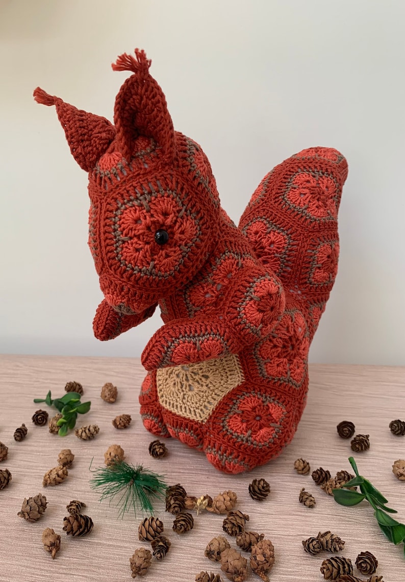Sammy the Crochet African Flower Squirrel Pattern PDF Etsy