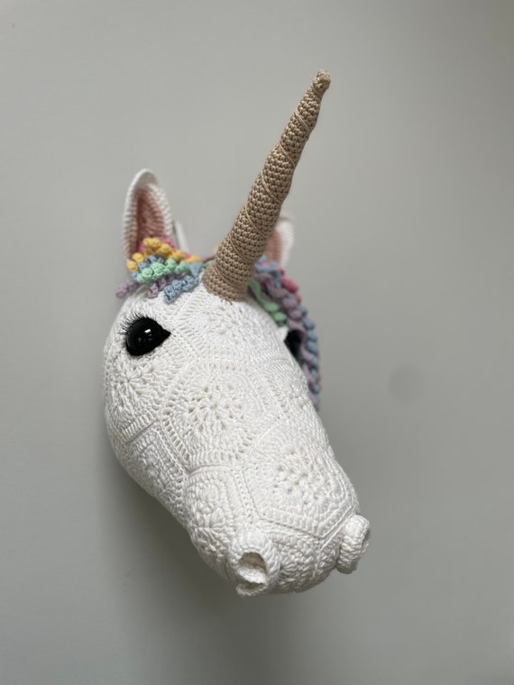 Throw Pillow Crochet Cushion Unicorn Luna The African Flower
