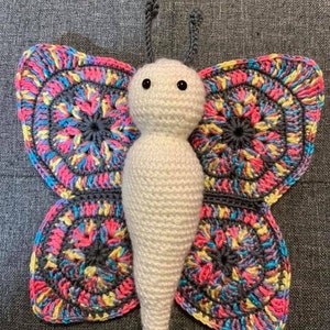 Betsy the Butterfly crochet pattern, African flower, PDF