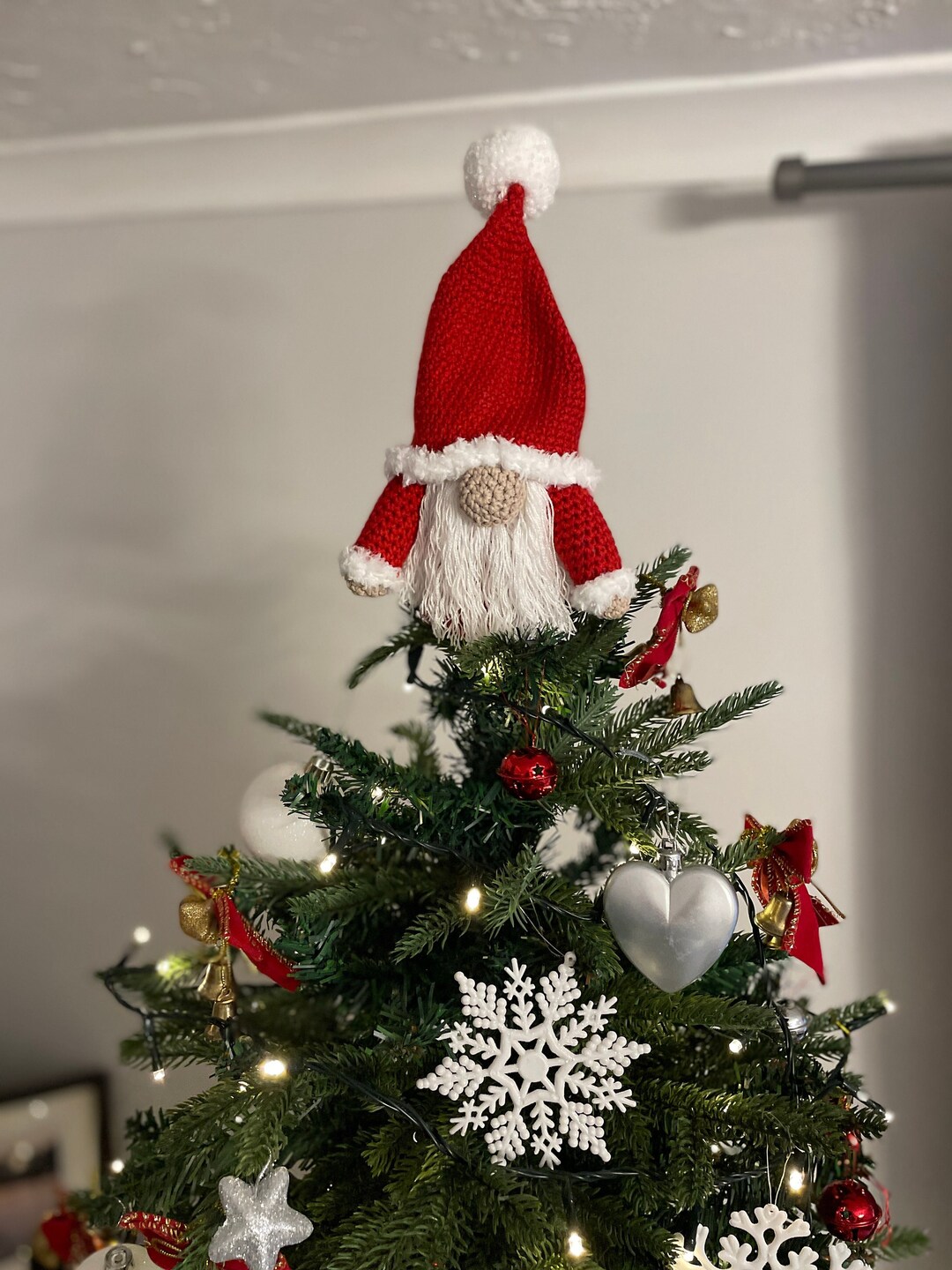 Crochet Santa Gonk Gnome Tree Topper Pattern PDF Christmas Etsy