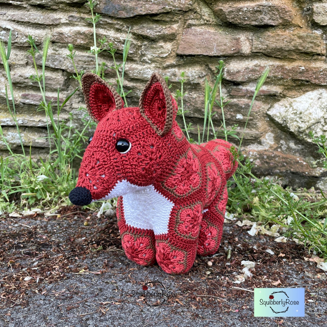 Freddie the African Flower Fox Crochet Pattern, PDF, Digital