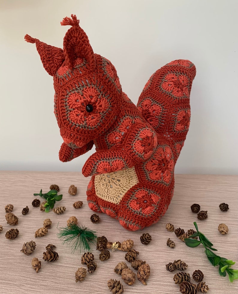 Sammy the Crochet African Flower Squirrel Pattern PDF Etsy