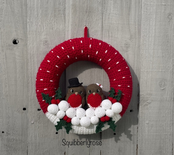 Rotkehlchen Kranz Hkelanleitung: Weihnachtskranz PDF-Muster - Etsy.de