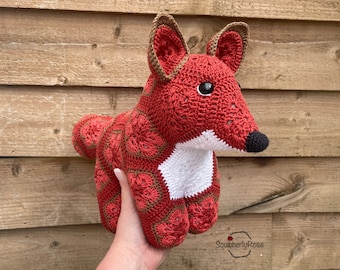 Freddie the African Flower Fox Crochet Pattern, PDF, Digital
