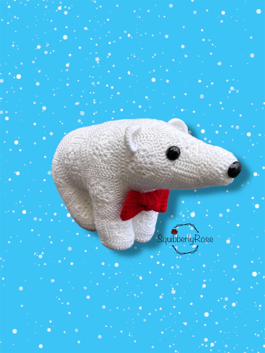 Boris the African Flower Polar Bear Crochet Pattern,pdf PATTERN
