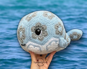 Wade The African Flower Whale Crochet Pattern, DIGITAL DOWNLOAD, PDF