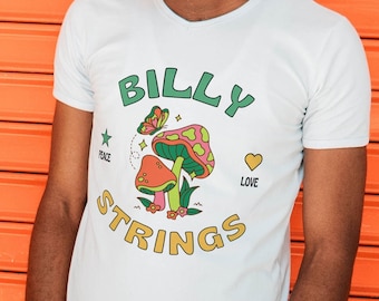 Billy Strings T-Shirt Retro Vibe BMFS Tee Bluegrass Mushroom Psychedelic Top Dust In A Baggie Short Sleeve Fiddle Tune Willie Flatpick