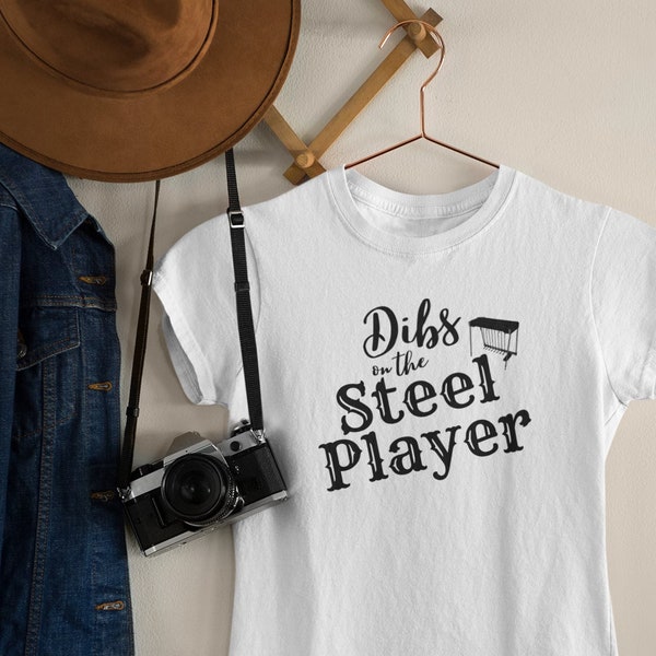 Dibs on the Steel Player drôle de pédales en acier T-shirt cadeau pour pédales Steel Player Country Band femme petite amie Steel guitar PSG Idées de Noël