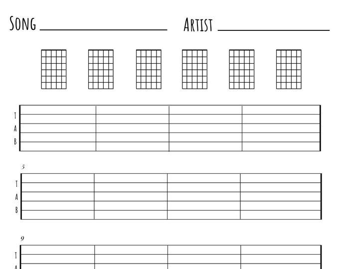 Printable Beginner Guitar Chords Chart Learn How to Play Sheet Music ...