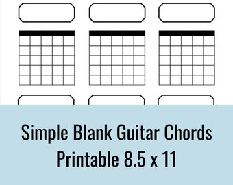 Printable Blank Guitar Chord Chart (Instant Download)New Years Resolution