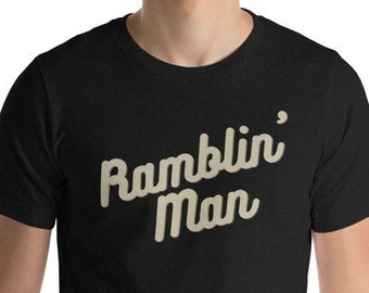 Ramblin' Man T-Shirt Classic Country Rock Allman Brothers Waylon Jennings Short-Sleeve Unisex Tee Outfit Men's