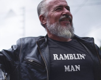 Ramblin' Man T-Shirt Old School Felt-Style Font Short-Sleeve Unisex T-Shirt Waylon Jennings Allman Brothers Southern Rock Classic Country
