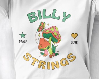 Billy Strings Shirt Long-sleeve Athletic Mushroom Retro Vibe Design BMFS Goats