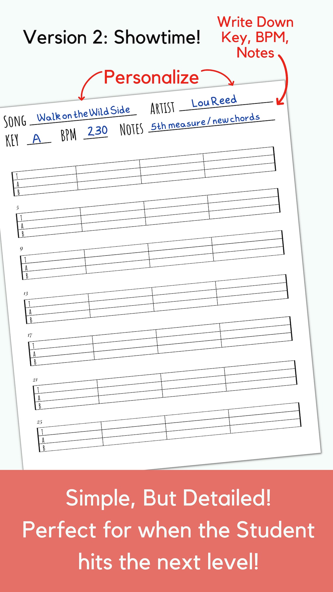 Bass Blank Tabs Instant Printable Download Instant Download Blank Sheet ...