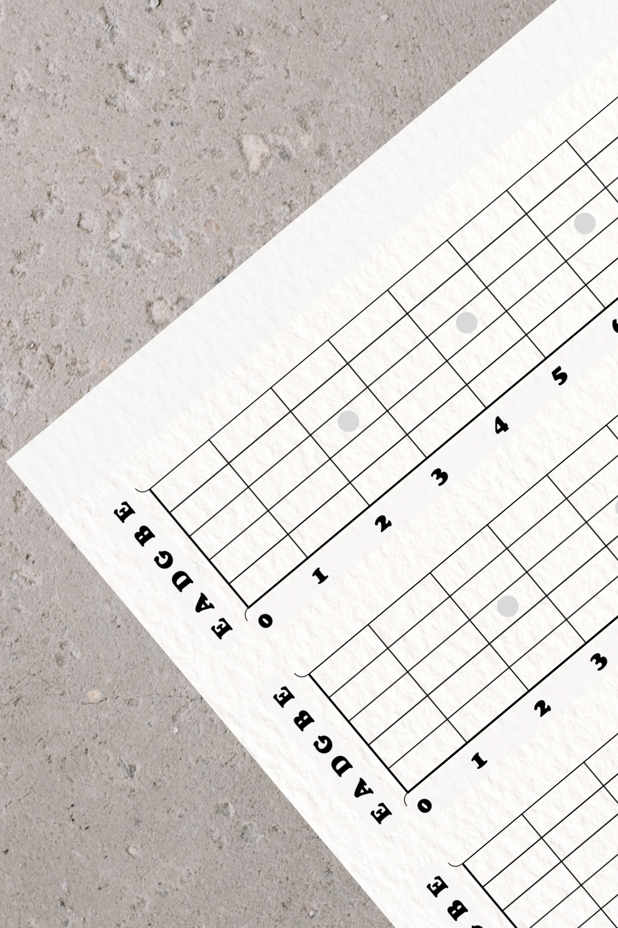 Blank Guitar Fretboard Diagram Neck Board Printable Instant Download ...