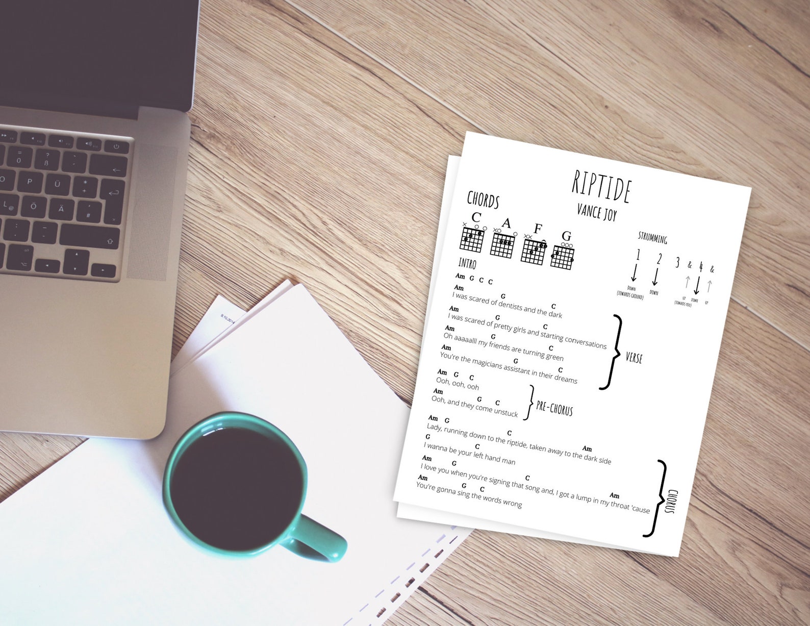 Riptide Guitar Chords Sheet by Vance Joy (digital Download) - Etsy