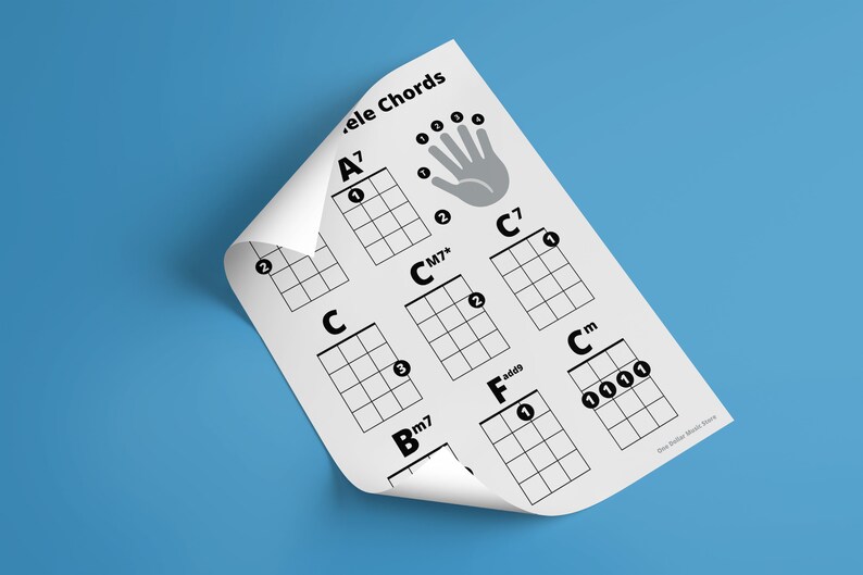 1 Finger Ukulele Chords Sheet Great for Beginners Instant Etsy