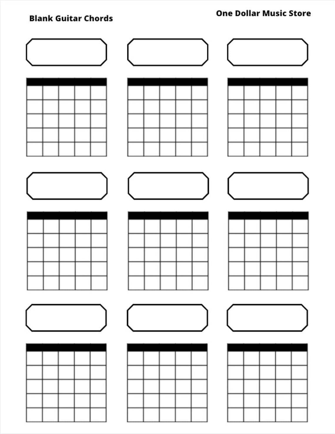 Printable Blank Guitar Chord Chart