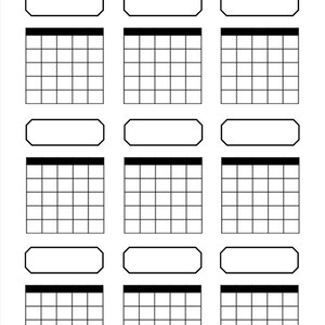 Printable Blank Guitar Chord Chart (instant Download)new Years ...