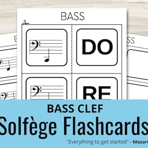 Cartes flash pour clé de basse et solfège à imprimer à la maison Cartes flash Do Re Me pour musiciens débutants et enfants Faciles à lire Outil de mémorisation du solfège